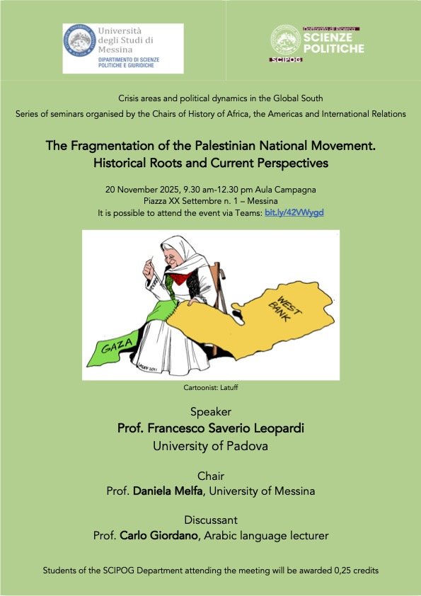Seminario The Fragmentation of the Palestinian National Movement. Historical Roots and Current Perspectives